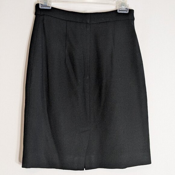 TALBOTS Petites, 100% Pure Wool Short Black Pencil Skirt; Back Zipper; Size 4P - Picture 3 of 6